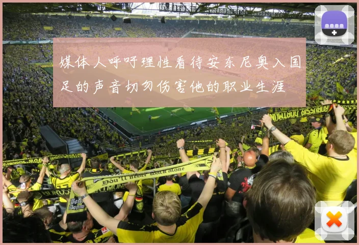媒体人呼吁理性看待安东尼奥入国足的声音切勿伤害他的职业生涯